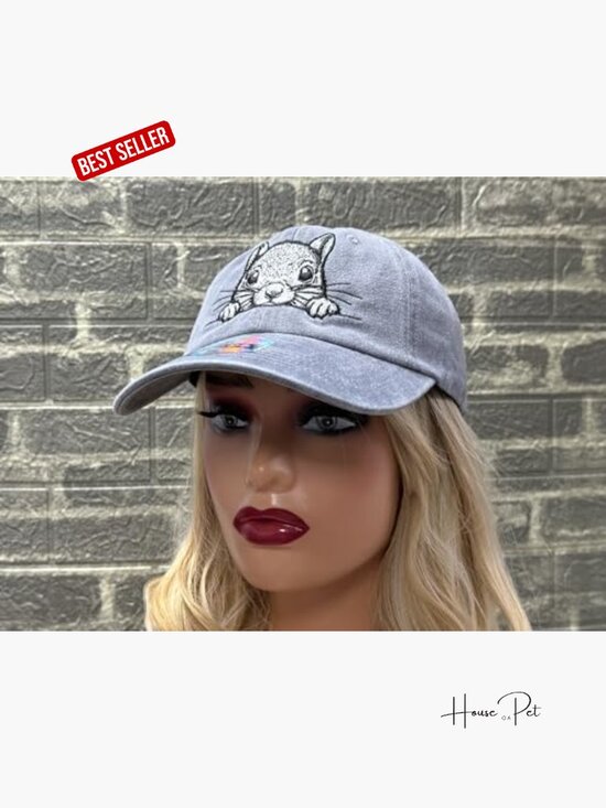 Embroidered Peeking Squirrel Baseball Cap, Adjustable Cotton Twill Dad Hat main image 6